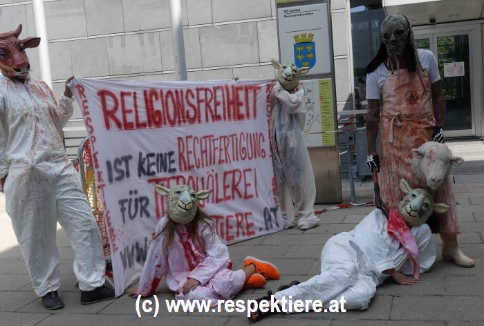 Schaecht Protest vor NOe Landtag