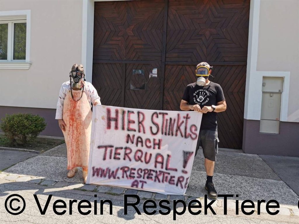 RespekTiere mit Demo vor Schächthof