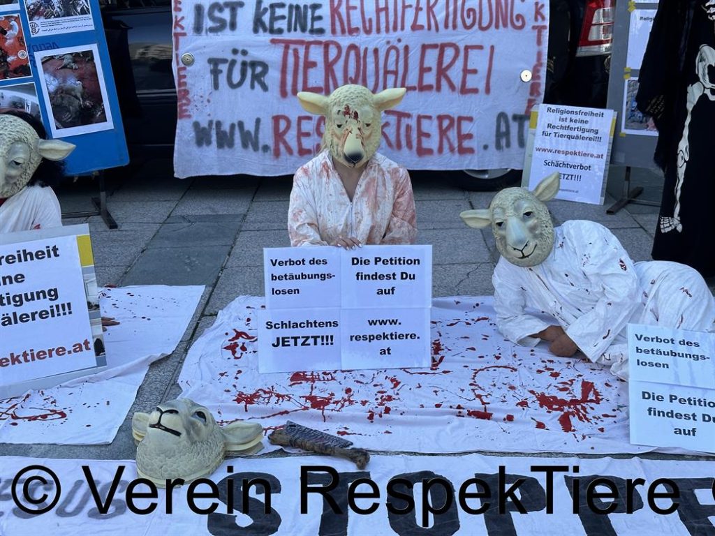 RespekTiere mit Demo vor der Pestsäule in Wien